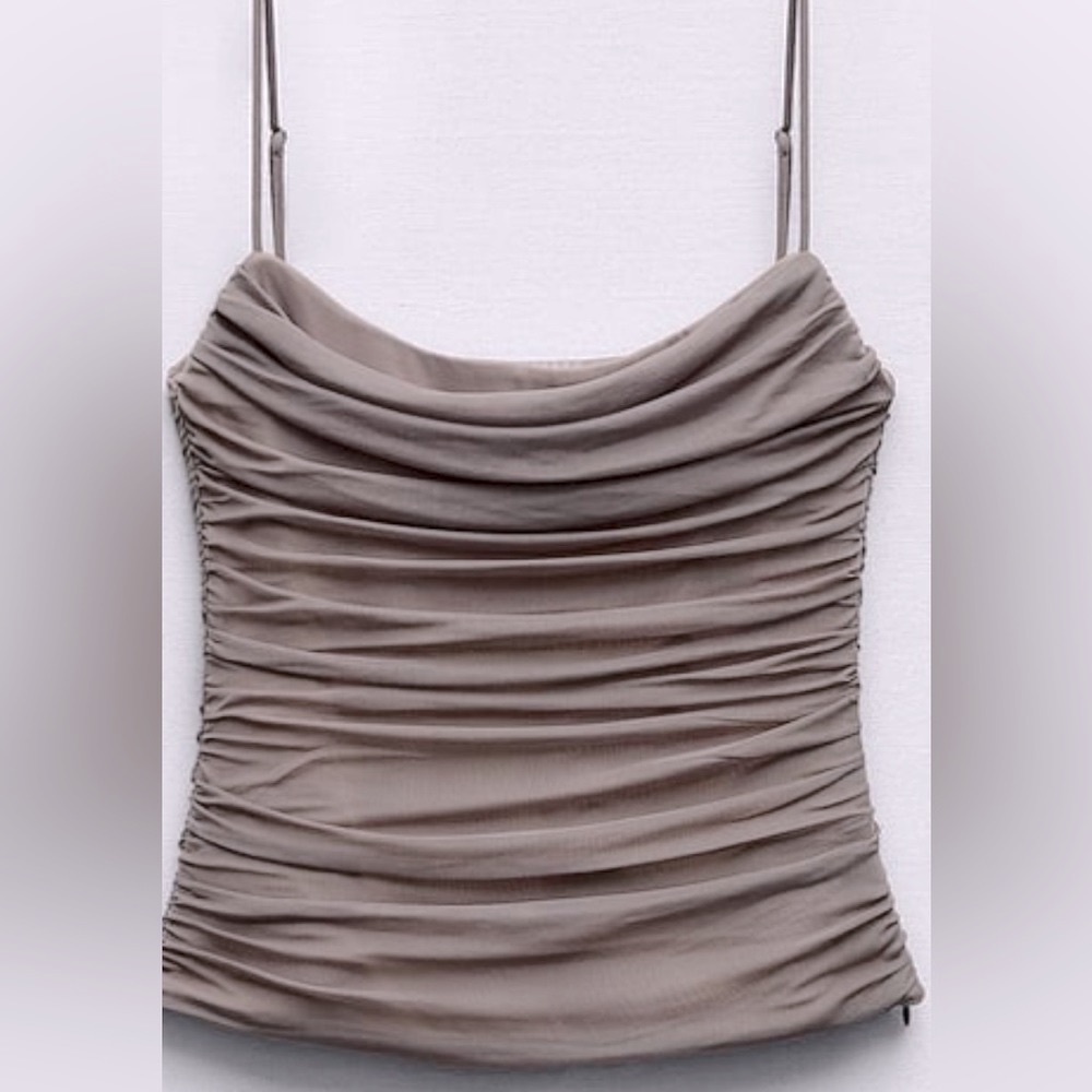 ZARA Draped Tulle Top - Size XXL - NEW